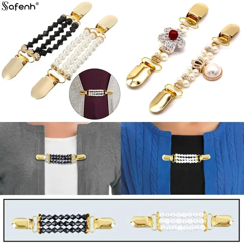Dámske vintage sveter kačica bill klip košele šaty brošňa klip kardigan klip clasps blúzka blúzka šál upevňovacie prvky držiak na oblečenie Prístup