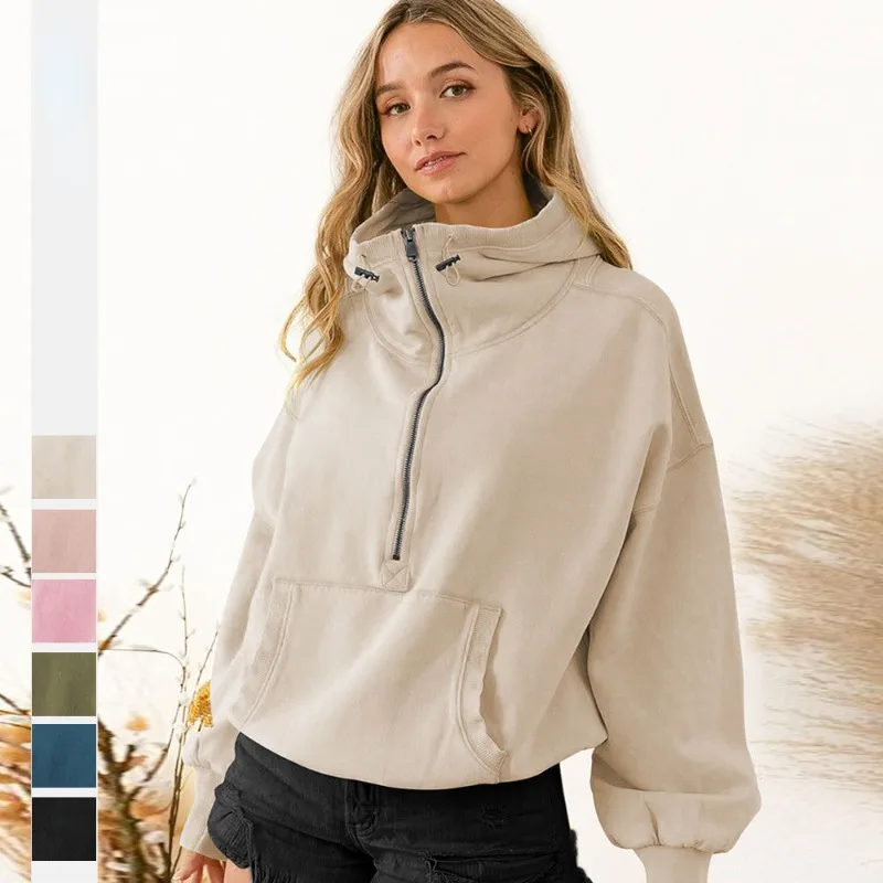 Dámske športové kapucňu s dlhým rukávom Top jesenná módna športová mikina Streetwear Loose Pullover Mikiny Športové bežecká mikina