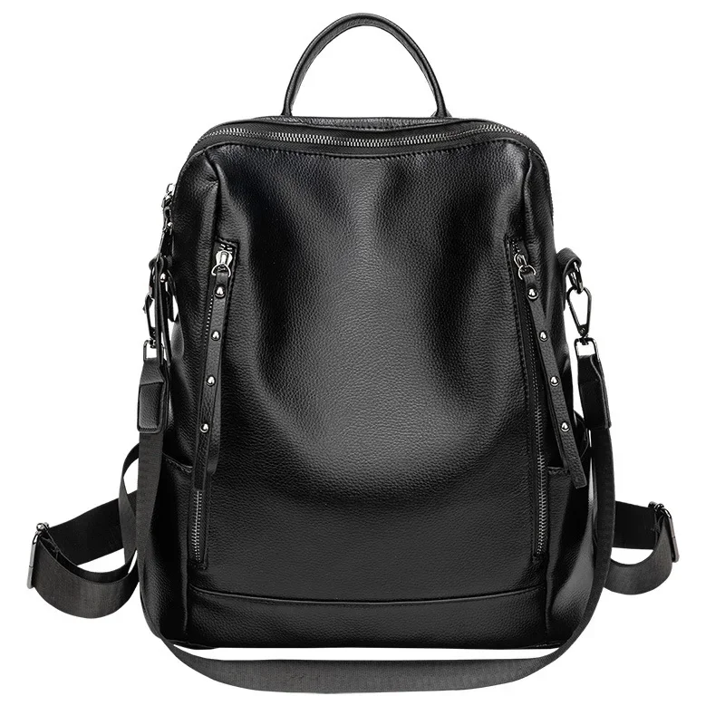 Dámsky batoh 2024 Nová kórejská verzia Retro veľká kapacita mäkká koža Textúra Príležitostné vonkajšie cestovné batoh School Bag Bag Bag