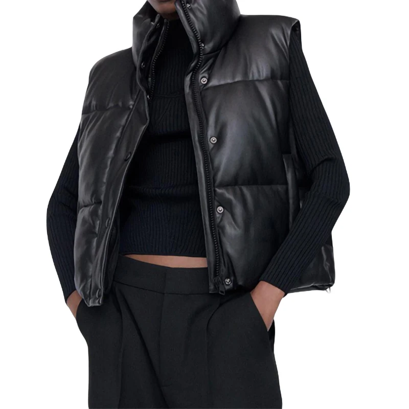 Dámsky s rukávom bez rukávov Vesta s kabátmi masívna farba na zips bočné vrecká na bočné vrecká Mock Neck Tops Tops Last Stood štýlu Vrchne oblečenie