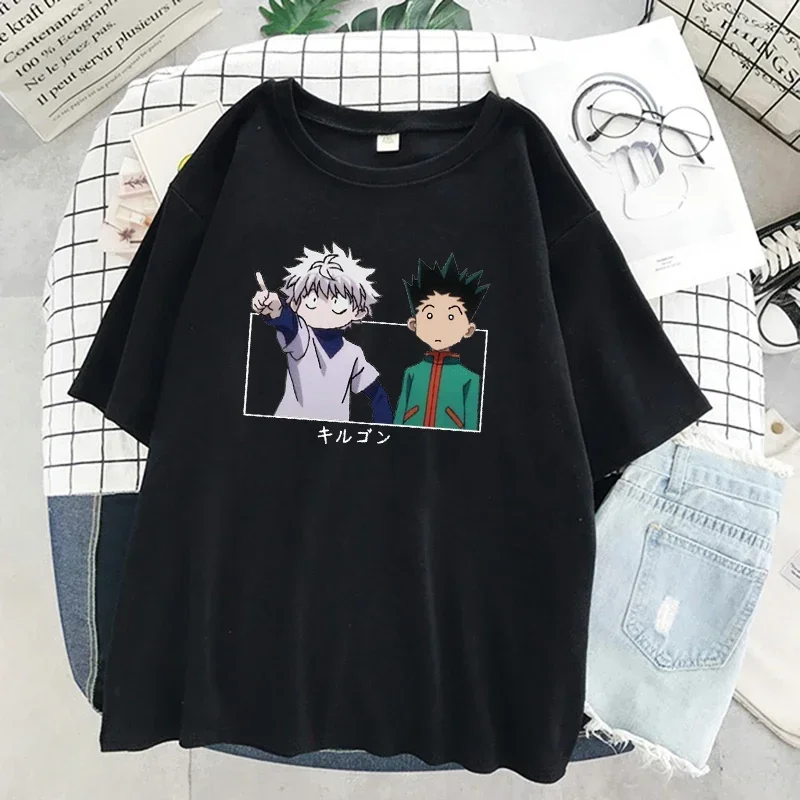 Dámy Killua a gon tlač s krátkym rukávom Tričko s nadmerne veľkým japonským anime lovcom X Hunter košeľa nové oblečenie