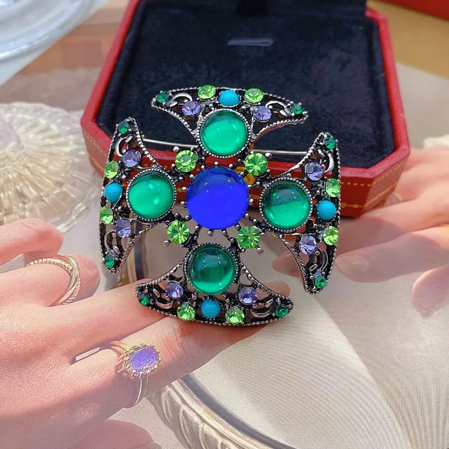 Dámy novinka vintage brošňa retro trend glazúra kamienok materiál banketové párty obleky doplnky PIN