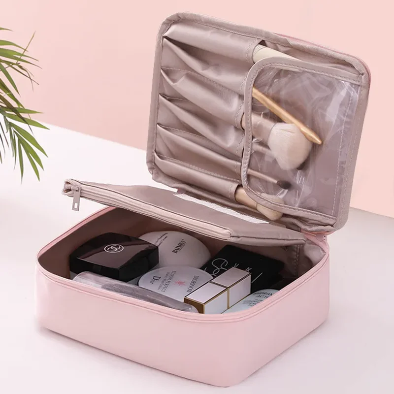 Dámy prenosné s vysokým výskytom index kozmetickej tašky s veľkým kapacitným cestovným vakom trojrozmerné make-up skladovací taška