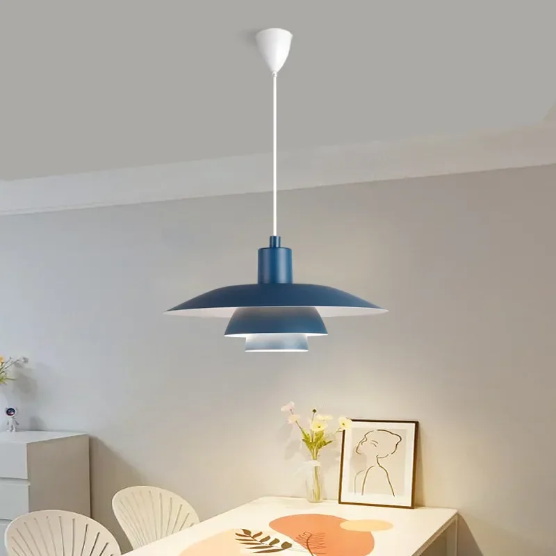 Dánsko LED prívesok svetlo Kreatívne kovové dáždniky moderný gradient farebný prívesok osvetlenie UFO nastaviteľné osvetlenie