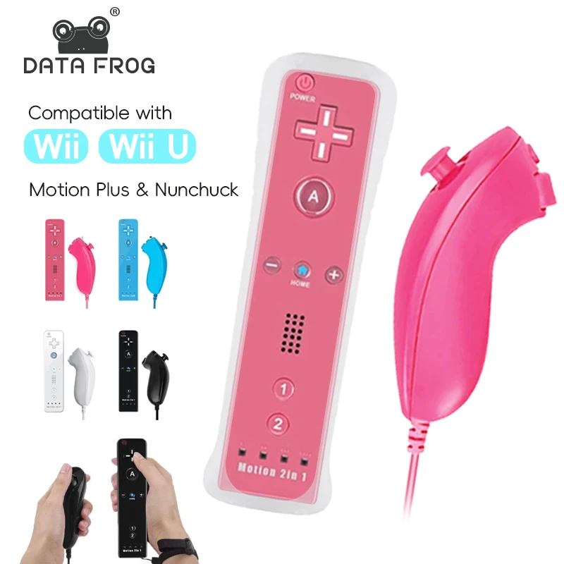 Dátová žaba pre Nintendo Wii U joystick 2 v 1 bezdrôtový diaľkový ovládač Gamepad Set Motion Plus so silikónovým videom Gam Box