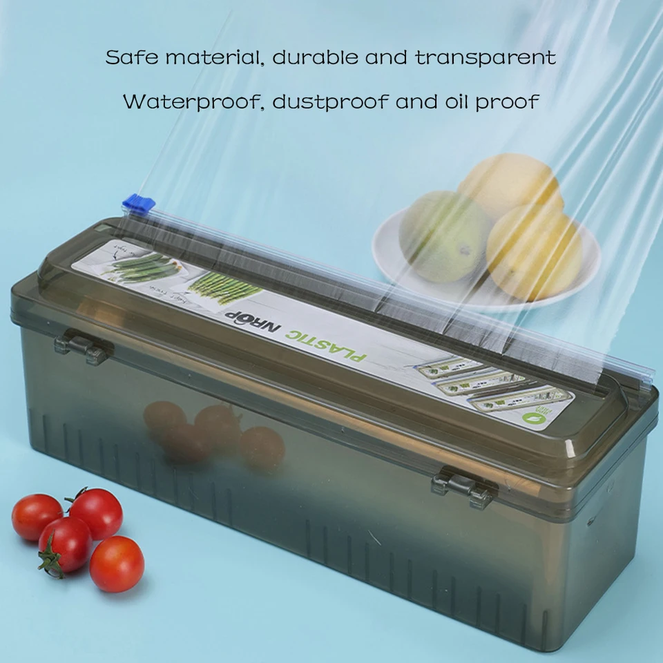 Dávkovač s plastickým filmom s plastickým plastovým obalom Organizátor Regilble Food Cling Film DispenSer pre reštaurácie Supermarket