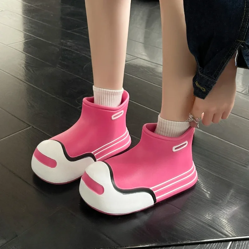 Dážďové topánky Dámske nové vodotesné gumové topánky Roztomilé detské dažďové topánky Pohodlné záhradné pracovné topánky Kawaii krátke topánky
