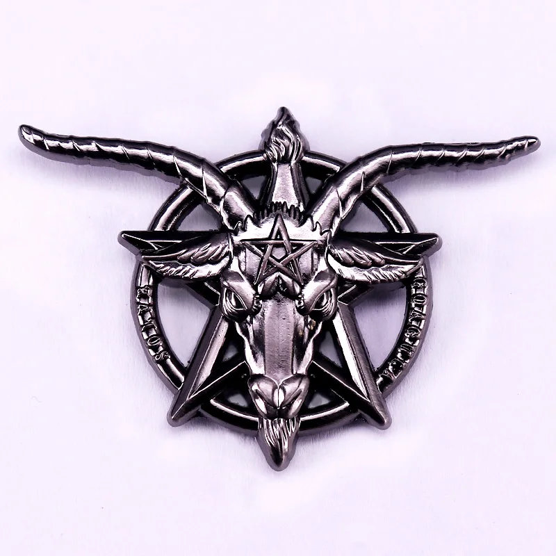 Démon baphomet-ename pin koza satanový klop pin vinobranie pentagram odznak halloween klenotníctvo darček