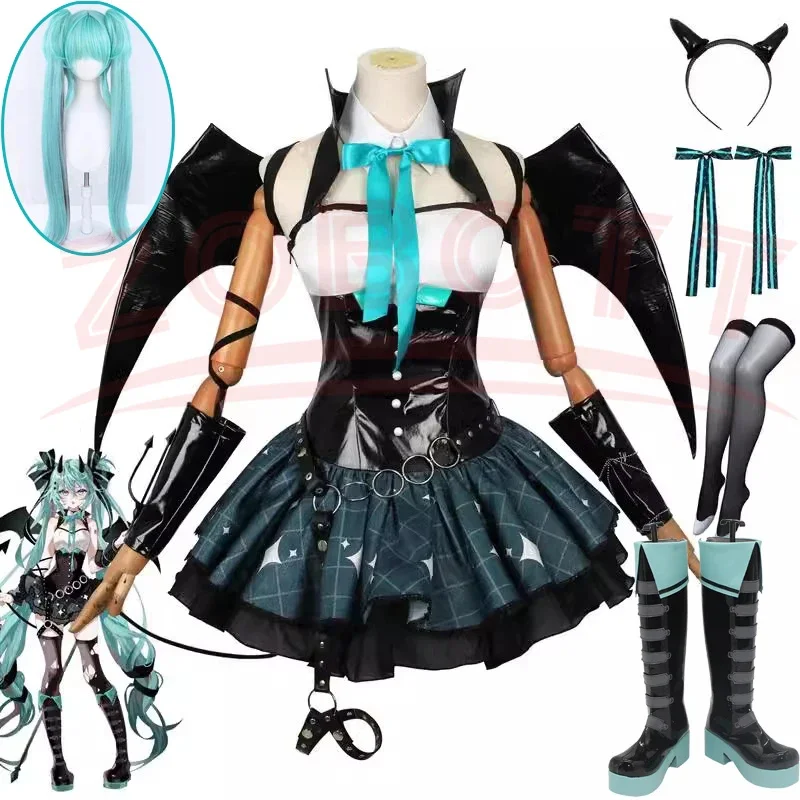 Démon Miku Cosplay Rascal kostým Miku x Rascal Little Devil Halloween Miku Villains Rascal Fanart Rasukaru oblečenie