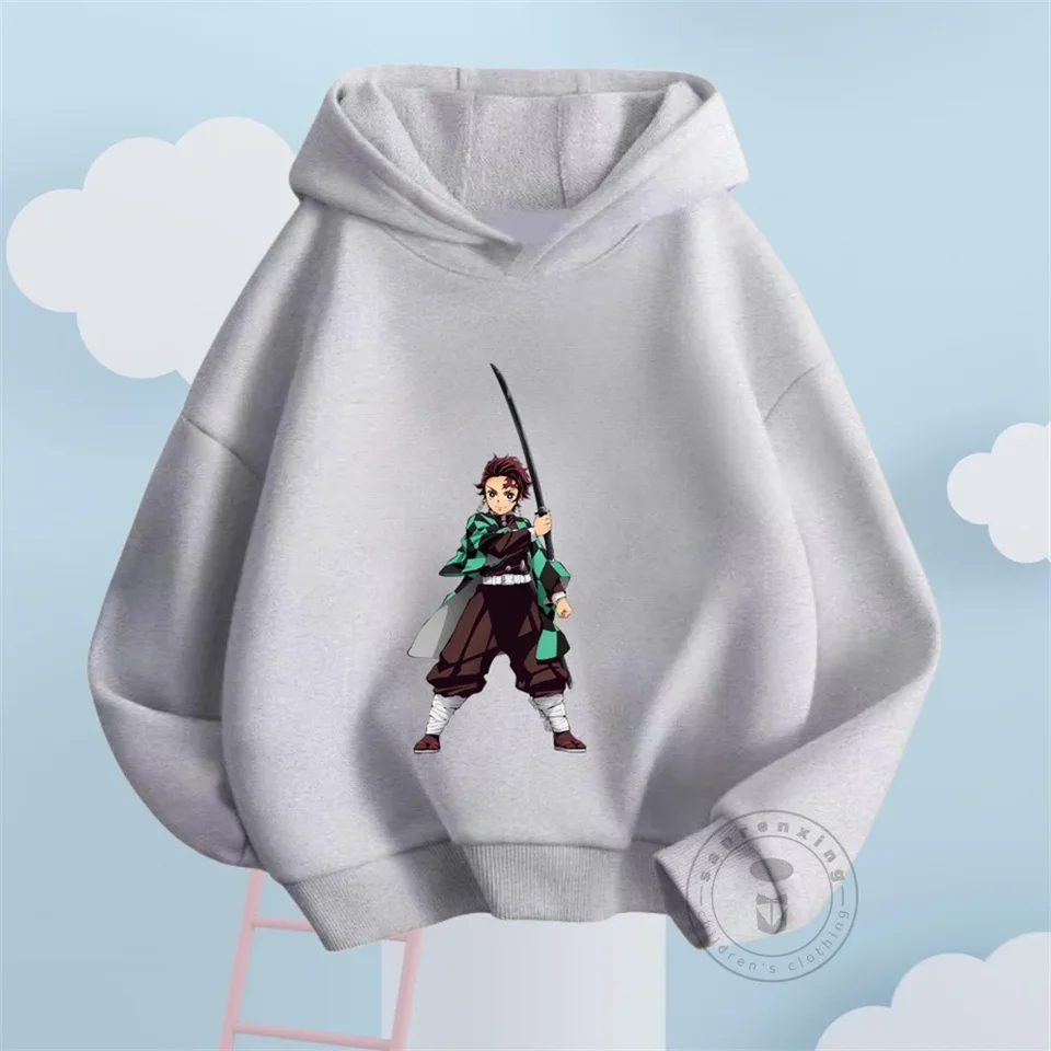 Démon Slayer Anime Hoodie Kamado Tanjirou s kapucňou Dievčatá chlapci Mikiny