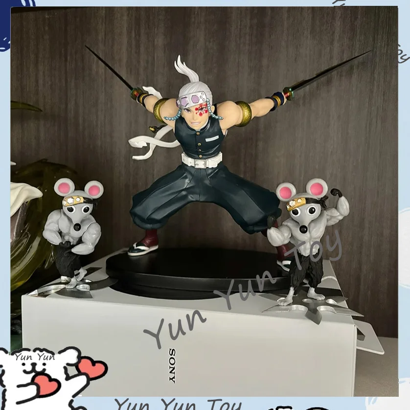 Démon Slayer Figures Uzui Tengen Pet Muscle Mouse 8,5 cm Model Anime Perifery Animácia Animácia GK Hračky Darčeky Gover