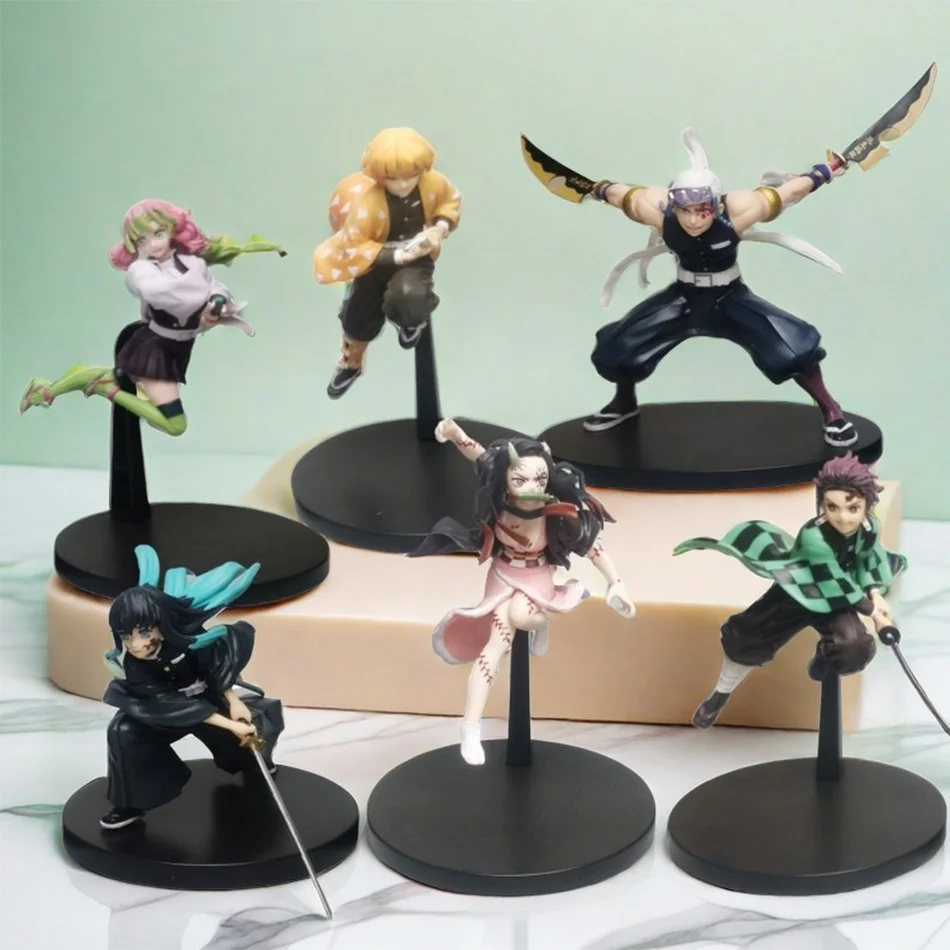 Démon Slayer Kimetsu no Yaiba Kamado Tanjirou Combat Version Action Figure Agatsuma Zenitsu Nezuko Warrior Model Hračky