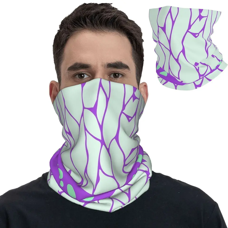 Démoni kocho shinobu motýľový kryt krku Bandana Tlačené zabijáky tlač K-Kimetsu Anime Balaclavas Wrap Scarf viac-použitie unisex