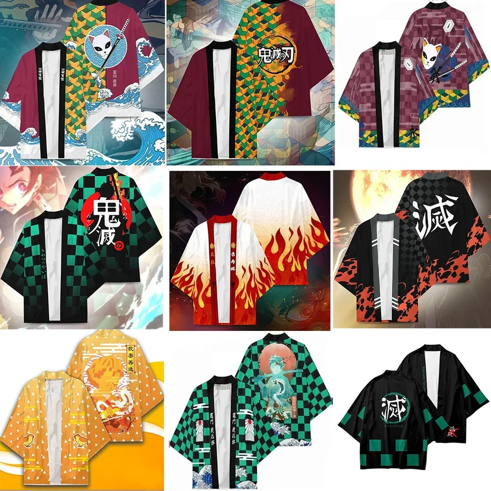 Démoni Slayers Cardigan Pánske japonské anime oblečenie Tradičné oblečenie móda Narutos One Piece Kimono Taekwondo Uniforma