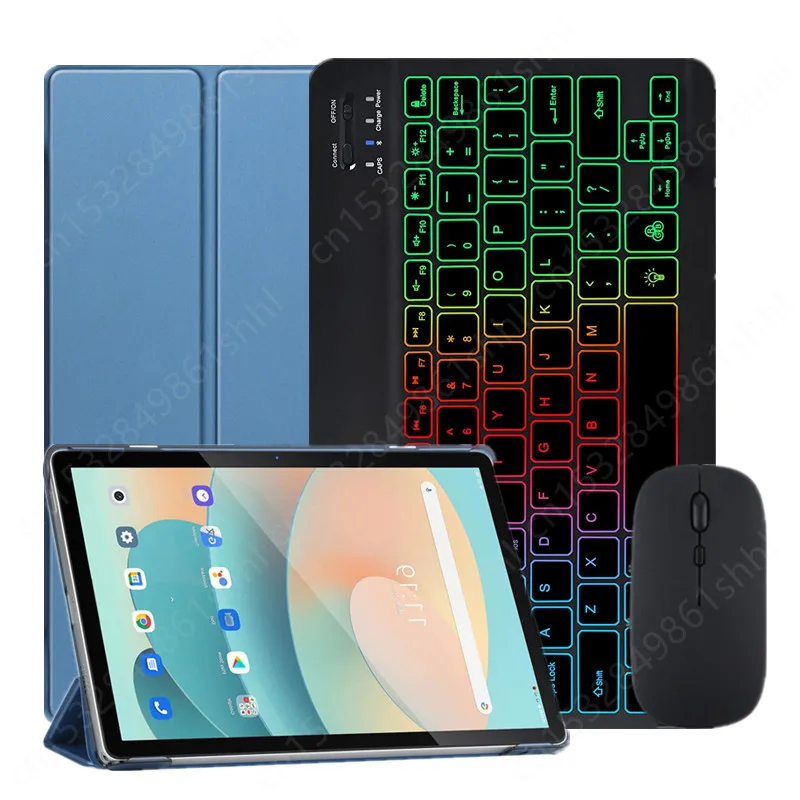 Dúha Baclit Keyboard Puzdro pre BlackView Tab 12 / Tab 12 Pro Cover 10.1 '' Magnetická klávesnica Teclado Španielska ruská portugalčina