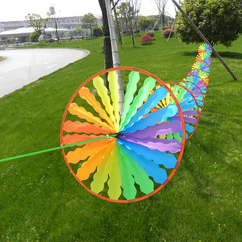 Dúhové koleso veterný mlyn na veterný mlyn whirligig garden vtipné detské hračky