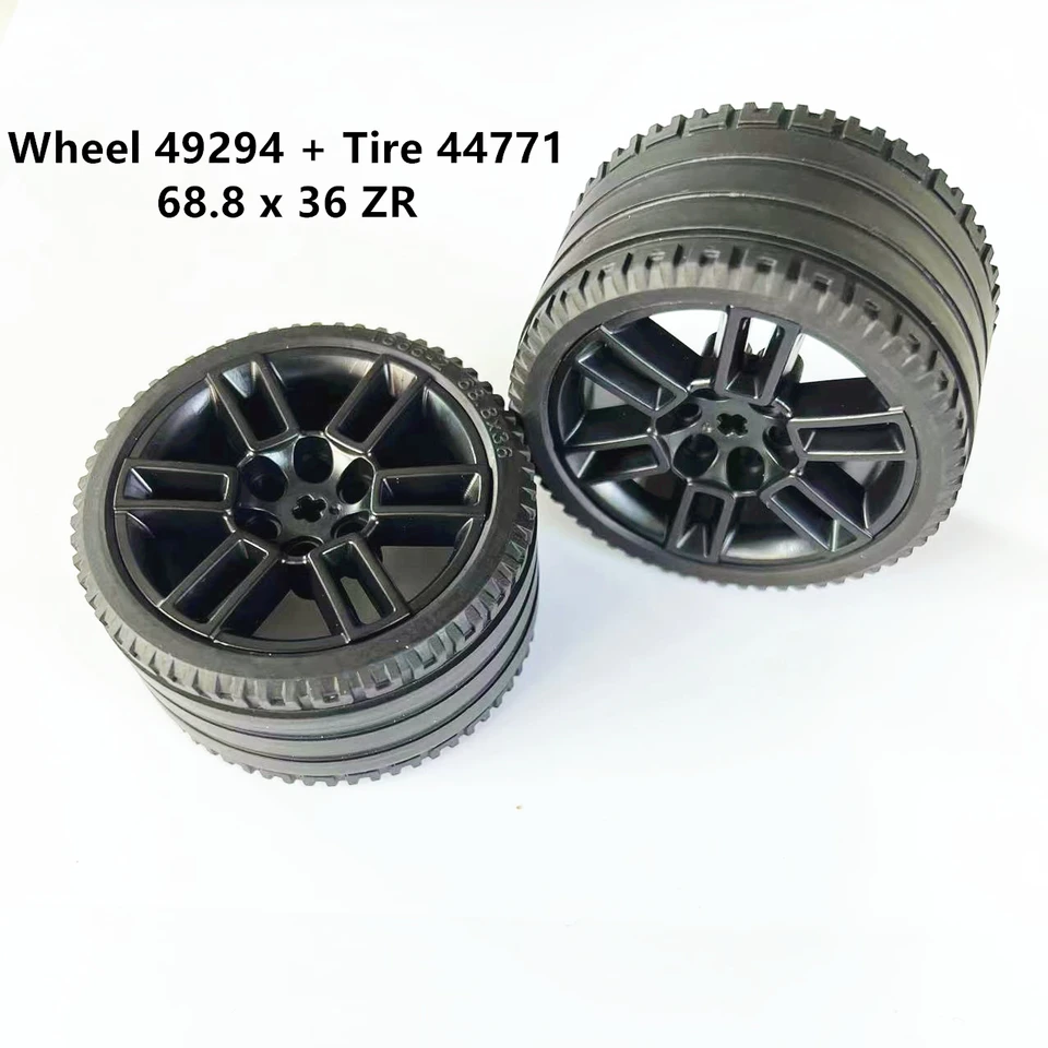 Dúhové ošípané MOC Časti 49294 + 44771 Tire 68,8 x 36ZR High-Tech kompatibilné tehly DIY stavebné bloky častíc pre deti