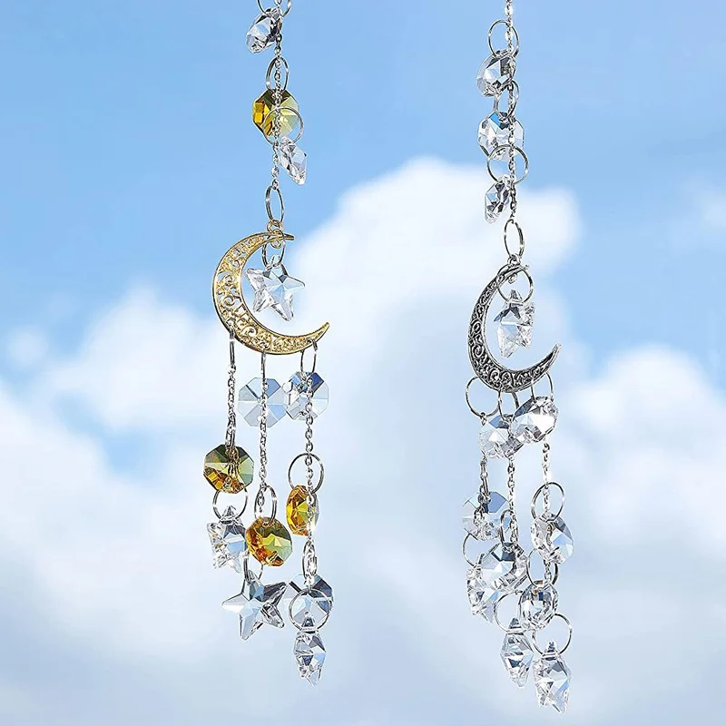 Dúhový náchylný sklenený krištáľový svetlo veterný zvonkohry hranol Suncatcher Car Sun Catcher okenné záhradné dekorácia vonkajšie