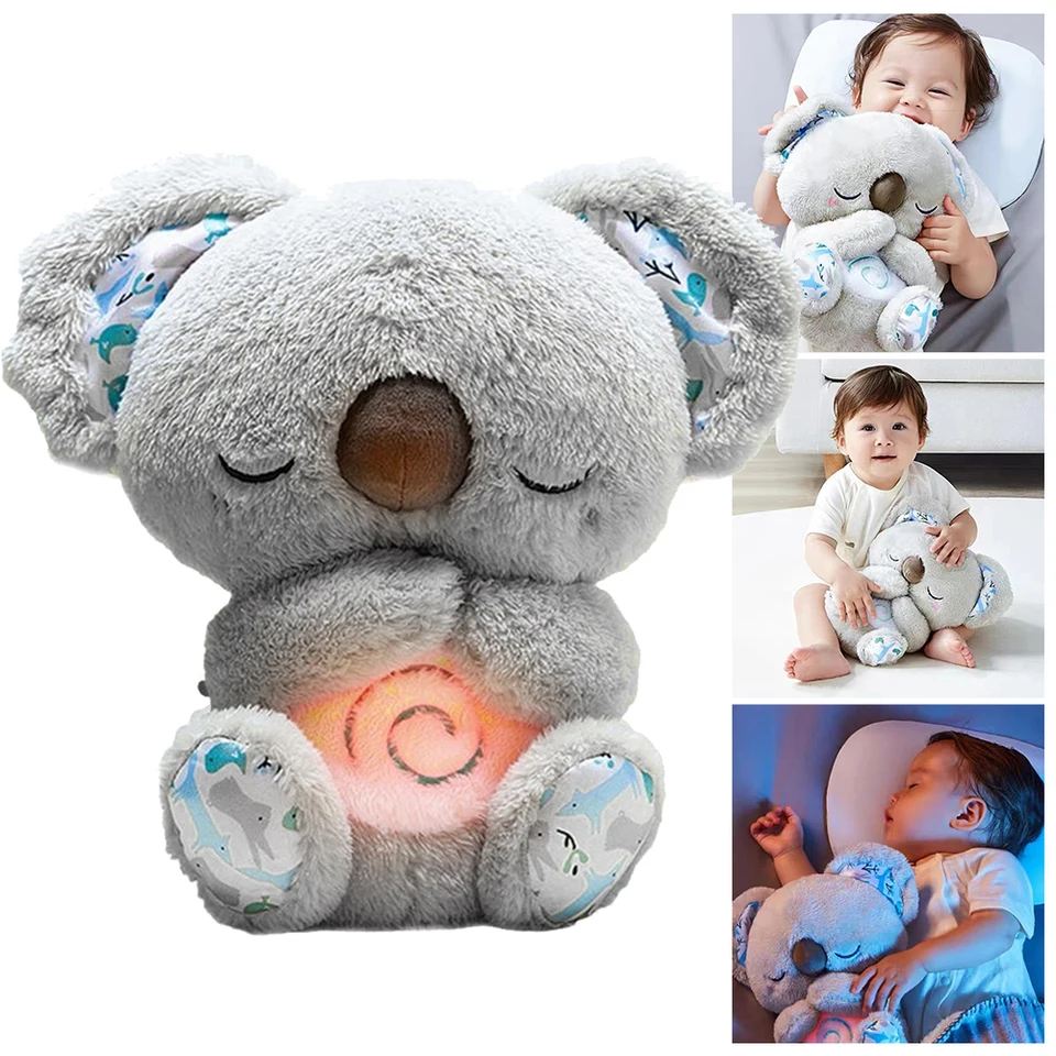 Dýchanie koala s ľahkým zvukom spánok dieťaťa a kamarátom koala nafukované plyšové hračky novorodenecké zmyslové pohodlné detské darčeky