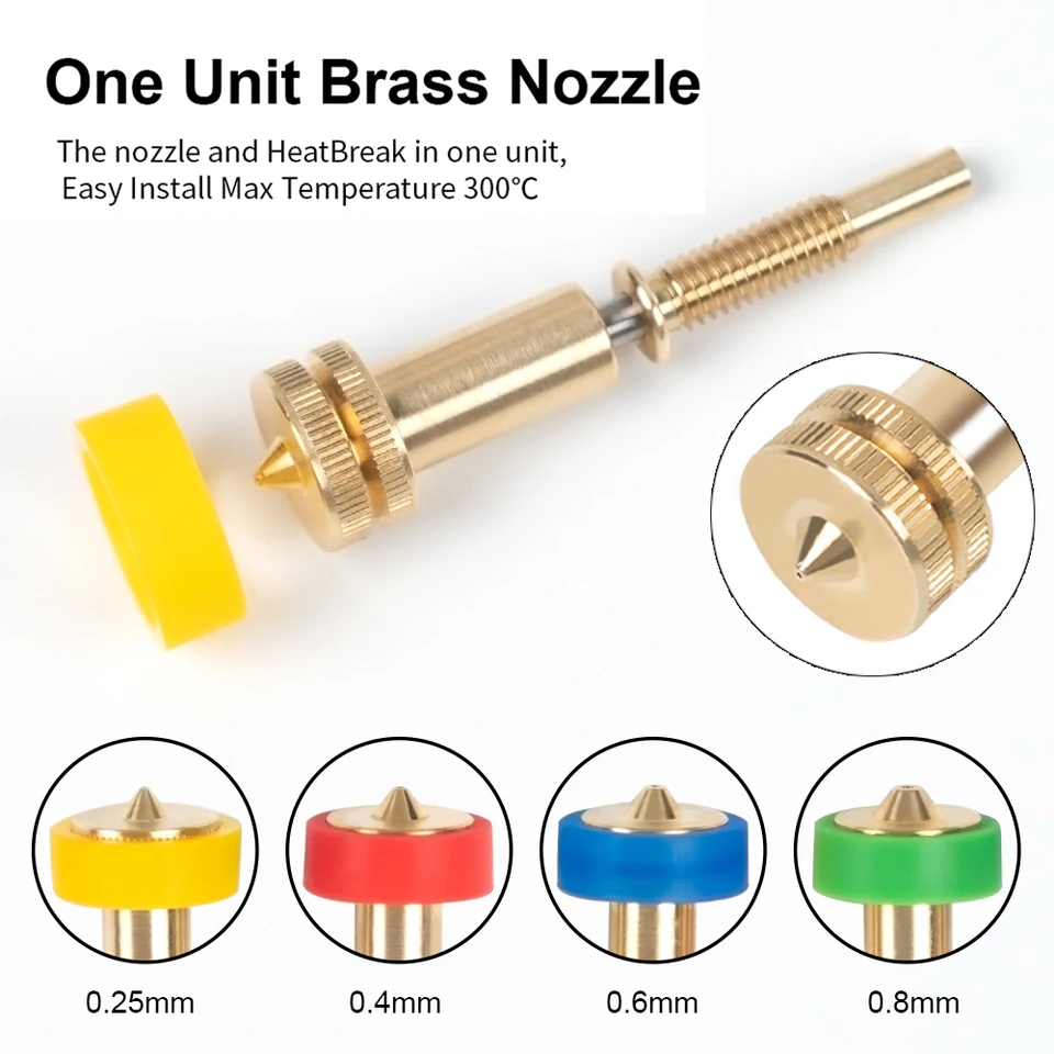 Dýzy typu all-in-one pre revo keramický Hotend 0,25/0,4/0,6/0,8 mm mosadzný titán pre E3D Hotend Extruder 3D tlačiareň