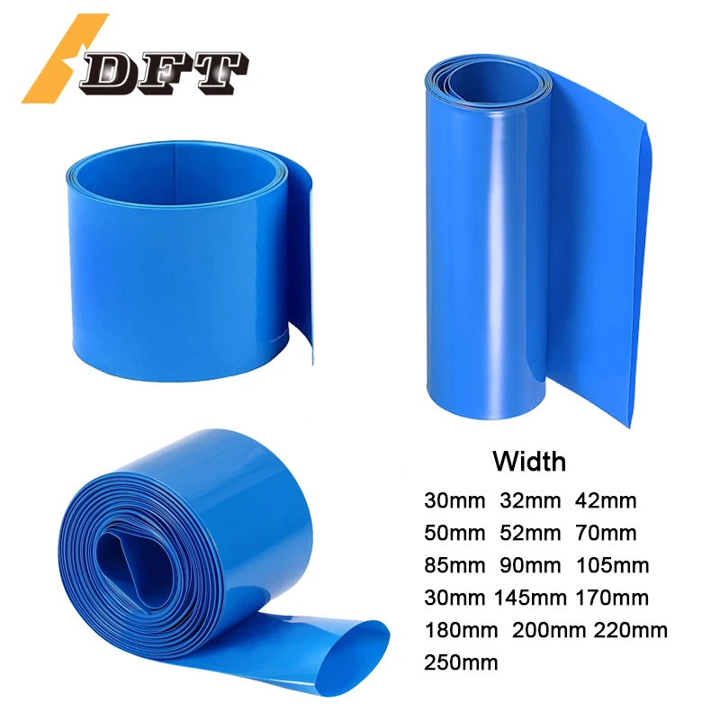 Dĺžka 1 m batérií PVC Teplo zmrysokou rúrkou Izolácia šírky 30/50/70/200 ± 2 mm pre veľké batérie a projekty pre domácich majstrov
