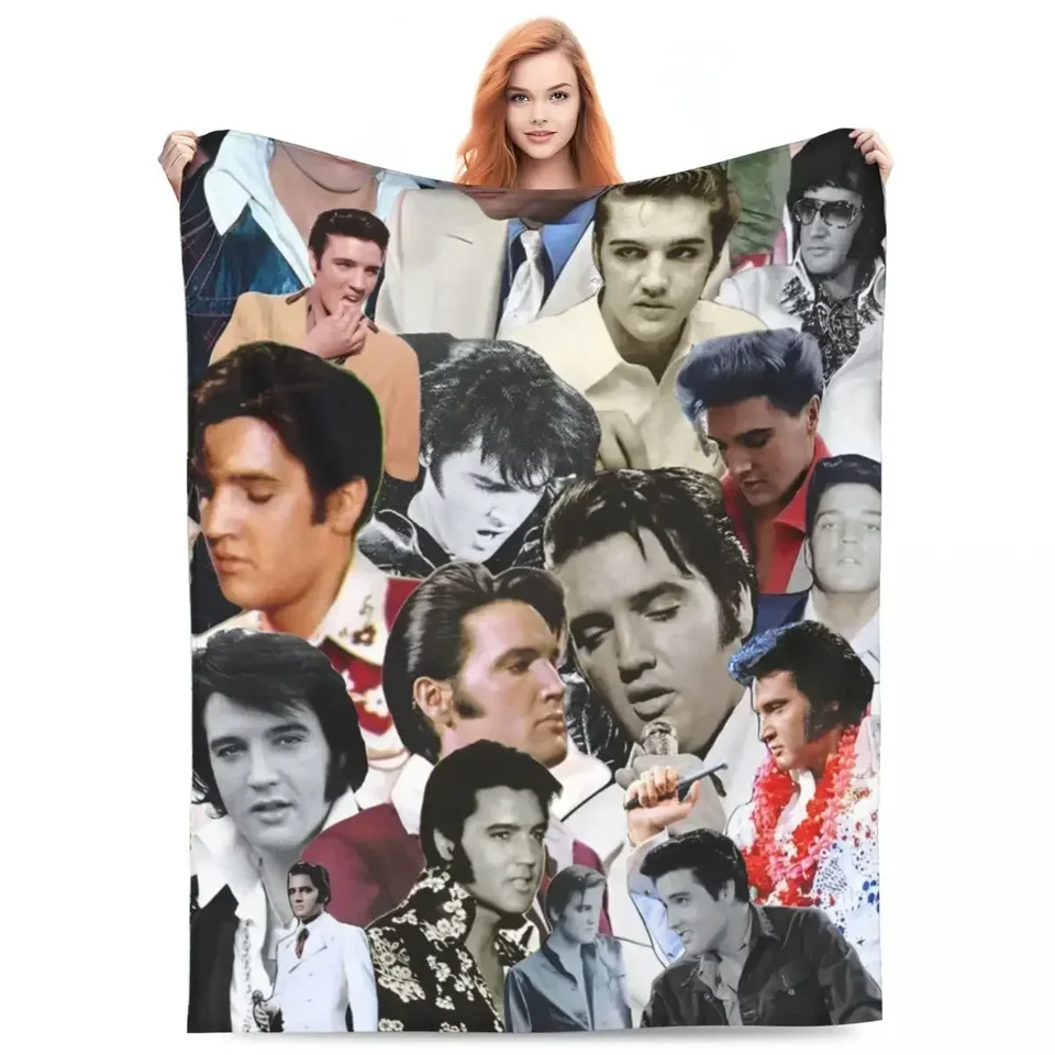 E-Elvis Presley Deka flanel tlač Priedušná ľahká tenká prikrývka pre posteľ vonkajšia prikrývka