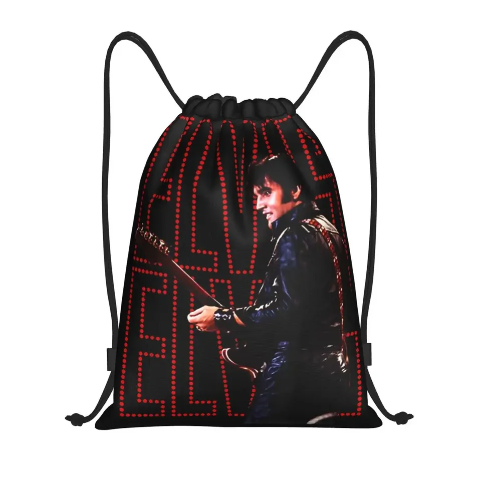 E-Elvis Presley Refleing Tašky Športový batoh Gym v Sackpack Water Resisant String Bag na cyklovanie