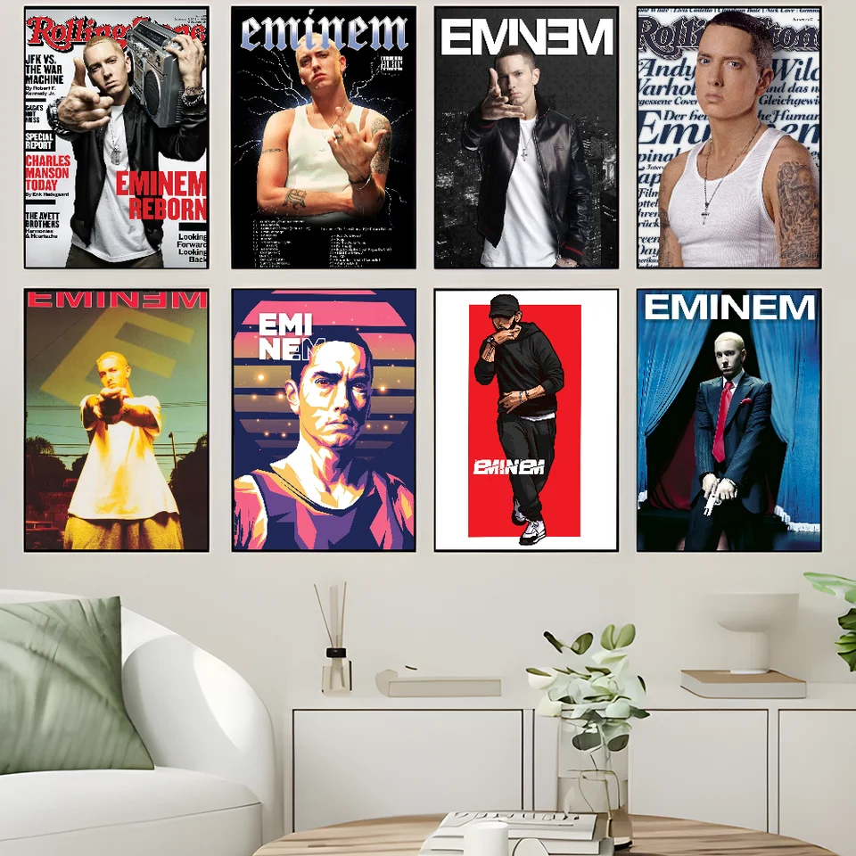E-Eminem Kvalitné výtlačky a plagáty Vodotesné papierové nálepka kaviareň Plagáty na stenu nástenné nálepky