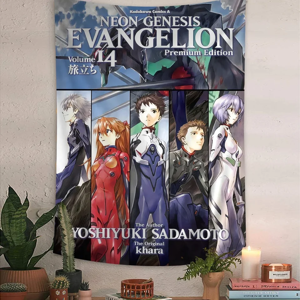 E-evanjeliony anime zavesenie bohémskeho tapisérie bohémske tapisérie múrových tapisérií mandala kawaii izba dekor