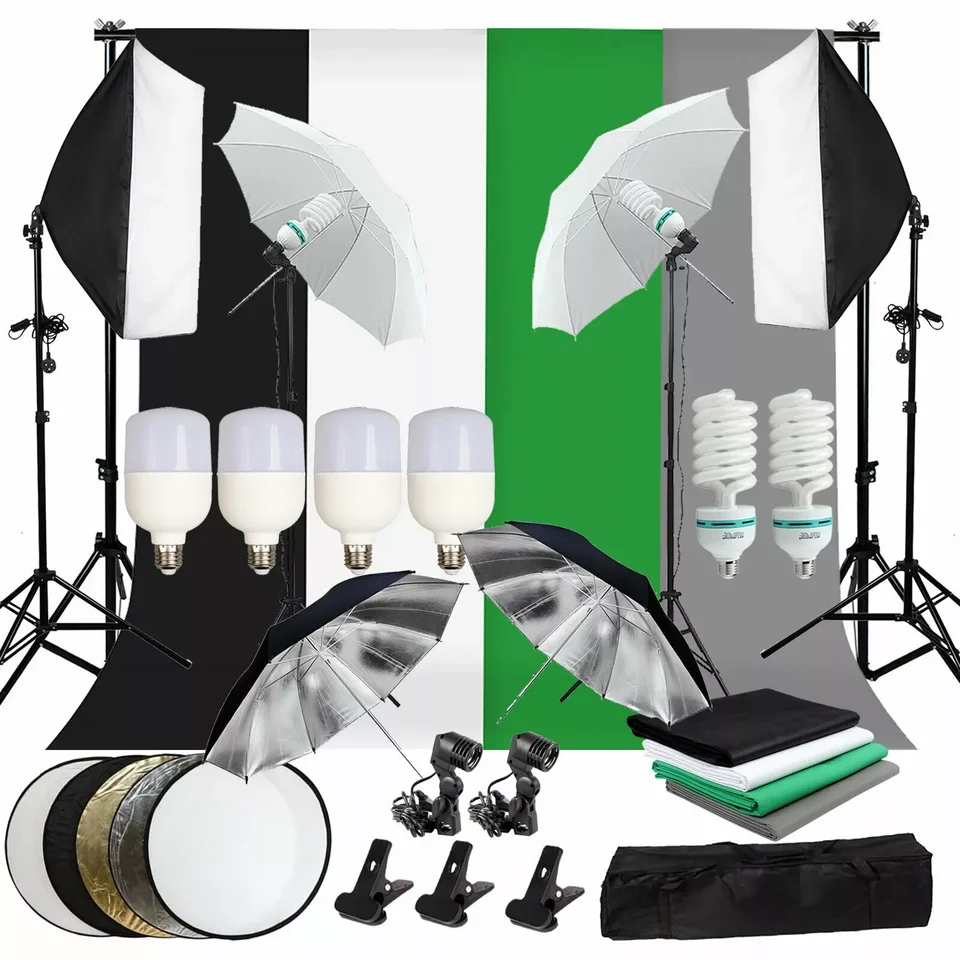 E-Reise Photo Studio Accessories Photo štúdio set LED softbox dáždnik osvetlenie súprav