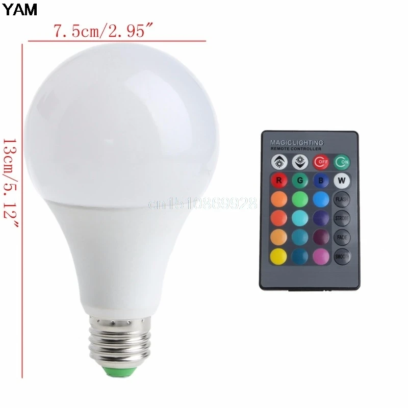 E27 LED žiarovka stmieva 16 farieb RGB žiarovka LED žiarovka LED žiarovka 20W lampa DOM DOSTATOM DRAZ Ovládanie svetlo ABS Materiál ABS