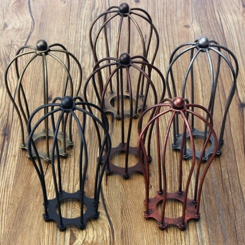 E27 odtieň čierna hotová železná edisonová lampa tieň vintage osvetľovacie klietky tieň s zásuvkou kryt