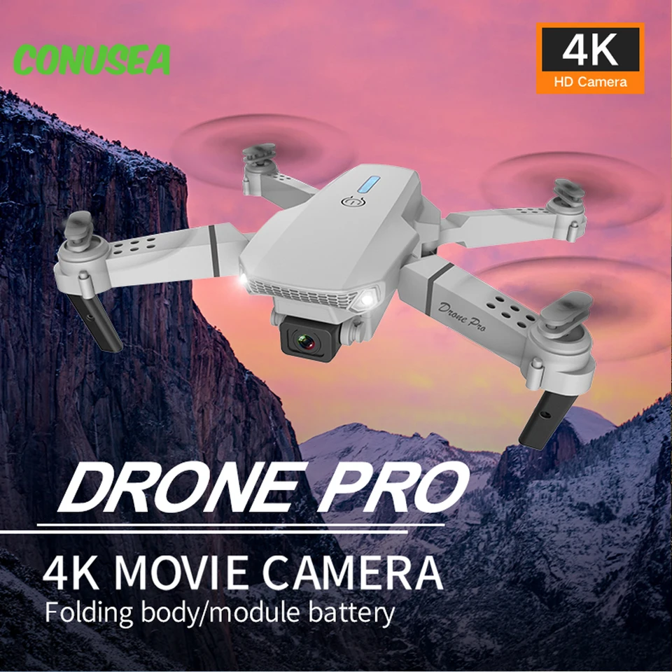 E88 Pro Mini Drone Quadcopter WiFi FPV bezpilotné lietadlá so širokouhlým uhlom HD 4K Výška výšky RC RC Skladacie DRON DRON Hračky pre chlapcov darček