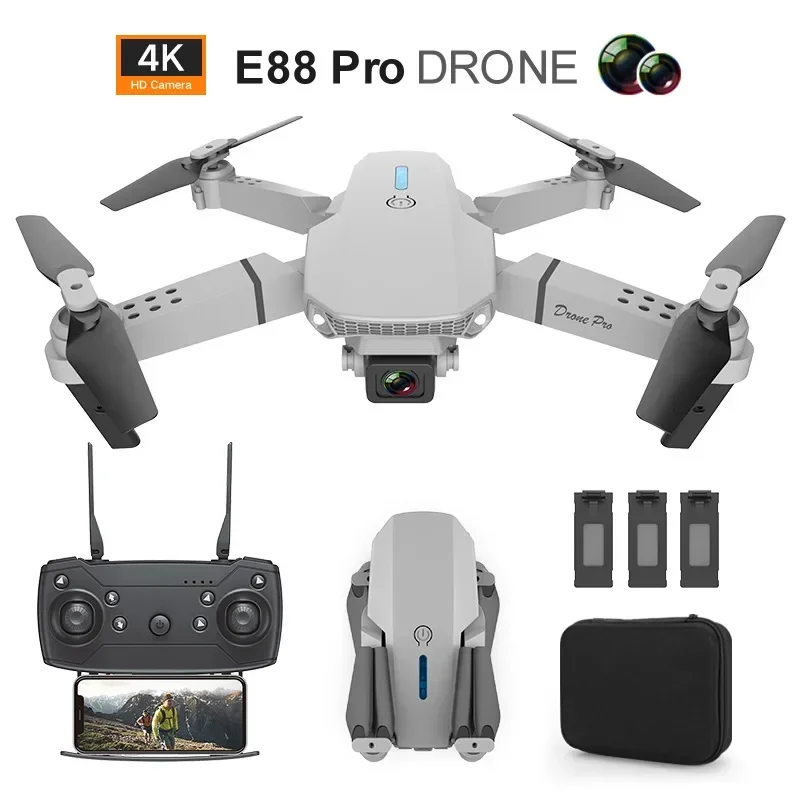 E88 Pro New WiFi FPV dron so širokým uhlom HD Dron Mini Camera Hold výška skladacieho štvorkolky