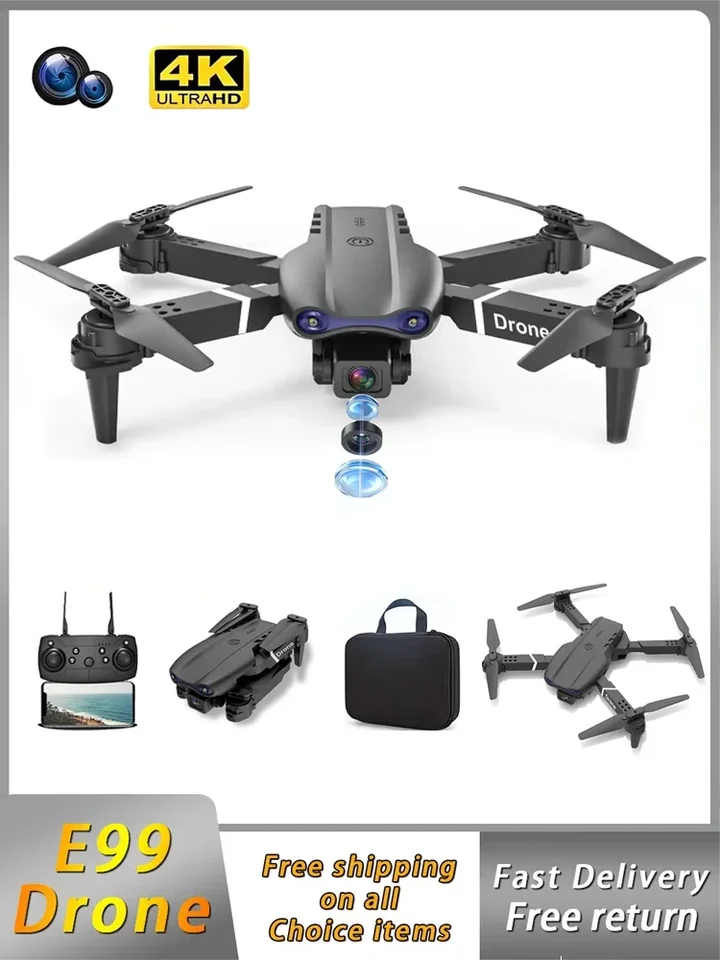 E99 QuadCopter Skladací dron diaľkovo ovládanie rukoväte štyri os Aircraft HD Photography UAV výška fixácia