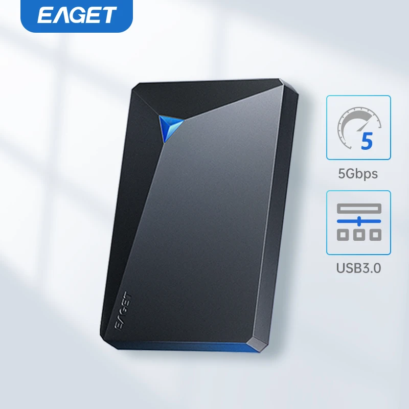 EAGET LED Externý pevný disk 5 GBPS prenosný HDD 1TB THO DISK Dvojitý 500G Dizajn pevného disku kompatibilný pre počítač Mac Desktop
