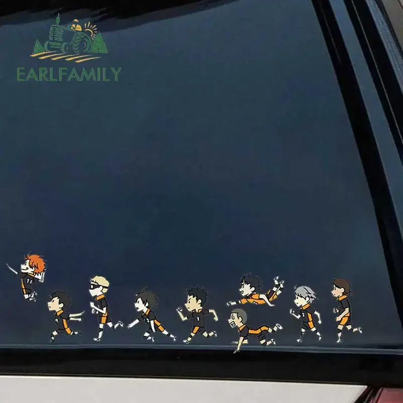 Earlfamily 13 cm x 3,7 cm pre anime beží vtipné nálepky automobilov Cartoon Creature Windows Náklady vinylové auto