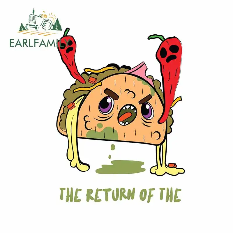 Earlfamily 13 cm x 9,8 cm za návrat vodotesných nálepiek Taco Monster Occlusion Scratch Scratch Decal Funny Graffiti DeCor Decor