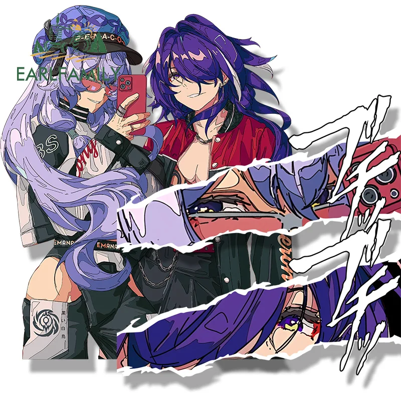 Earlfamily Acheron x čierna labuť Peek Sticker Sticker Honkai Star Rail Fanart Decal Sketch Waifu Graffiti Chibi Big Head Stickers