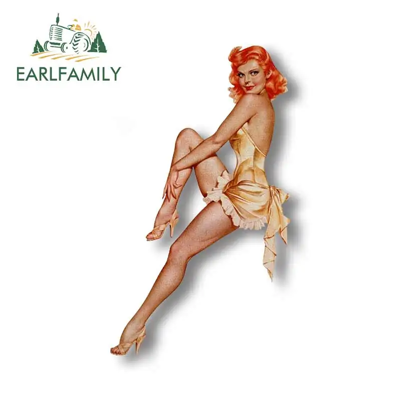 Earlfamily American Retro Pin Up Girl Auto Sticker Zadný nárazník čelného skla Náraz nárazu