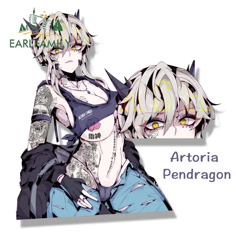 Earlfamily Tattooed Girl Artoria Pendragon Fanart Peeker Sticker Skit Decal Jdm Cartoon Graffiti Stickers