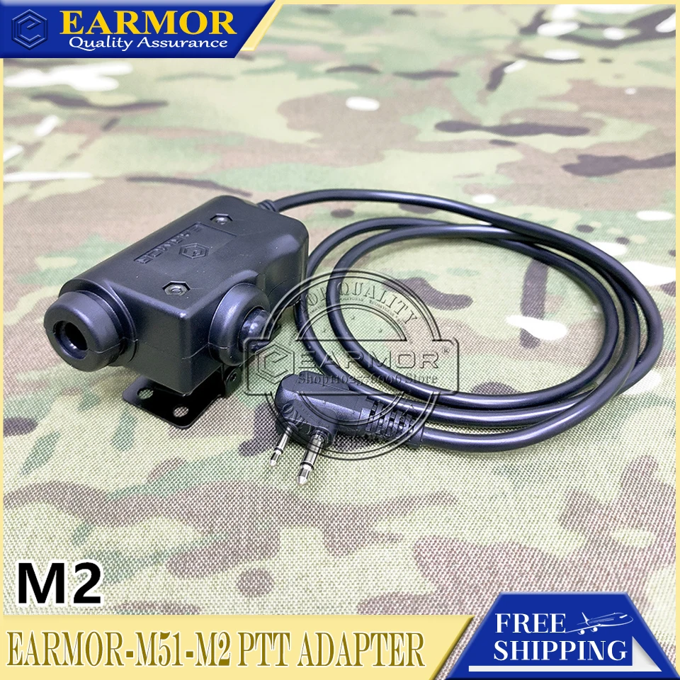 Earmor Military PTT Adapter M51 taktická náhlavná súprava PTT Kenwood a aux IC YA M1 M2 MID RADIO RADIO DREHODOBO ZADARMO