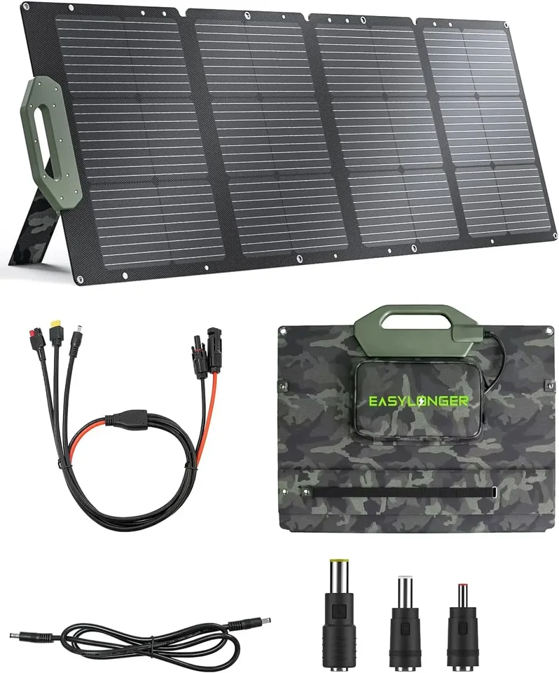 EasyLonger 110W Foloble Solar Panel ESP110, prenosná solárna nabíjačka pre ES960, ES720, ES400 Air, Elektrická stanica, kemping,