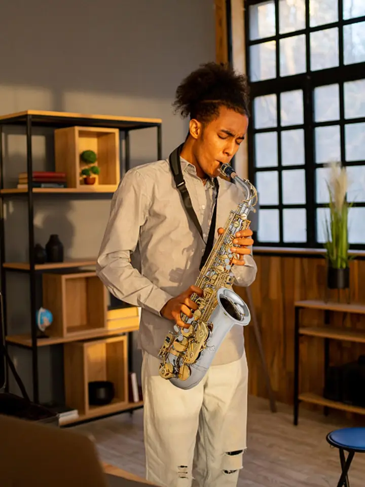EB alto saxofón mosadz e plochý Sax 802 Kľúčový typ dreveného vetra s čistiacou tyčou rukavice rukavice remienok Čalúnený puzdro