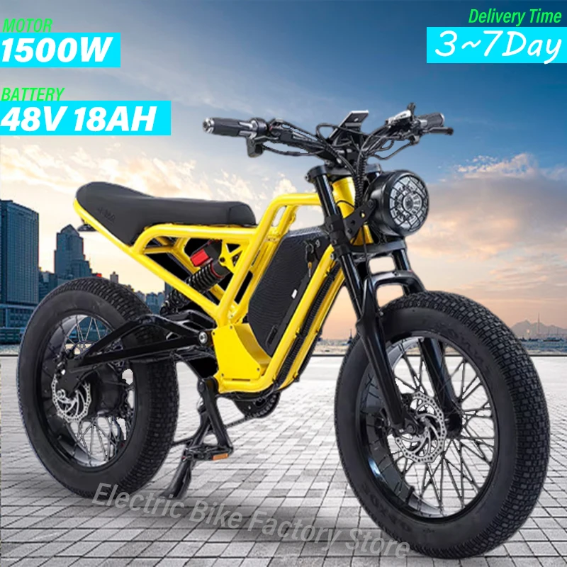 Ebike Akez 1500W 48V 18AH Elektrické bicykle Plné zavesenie Odnímateľná batéria tukových pneumatík Hydraulická brzda Dospelý elektrický bicykel