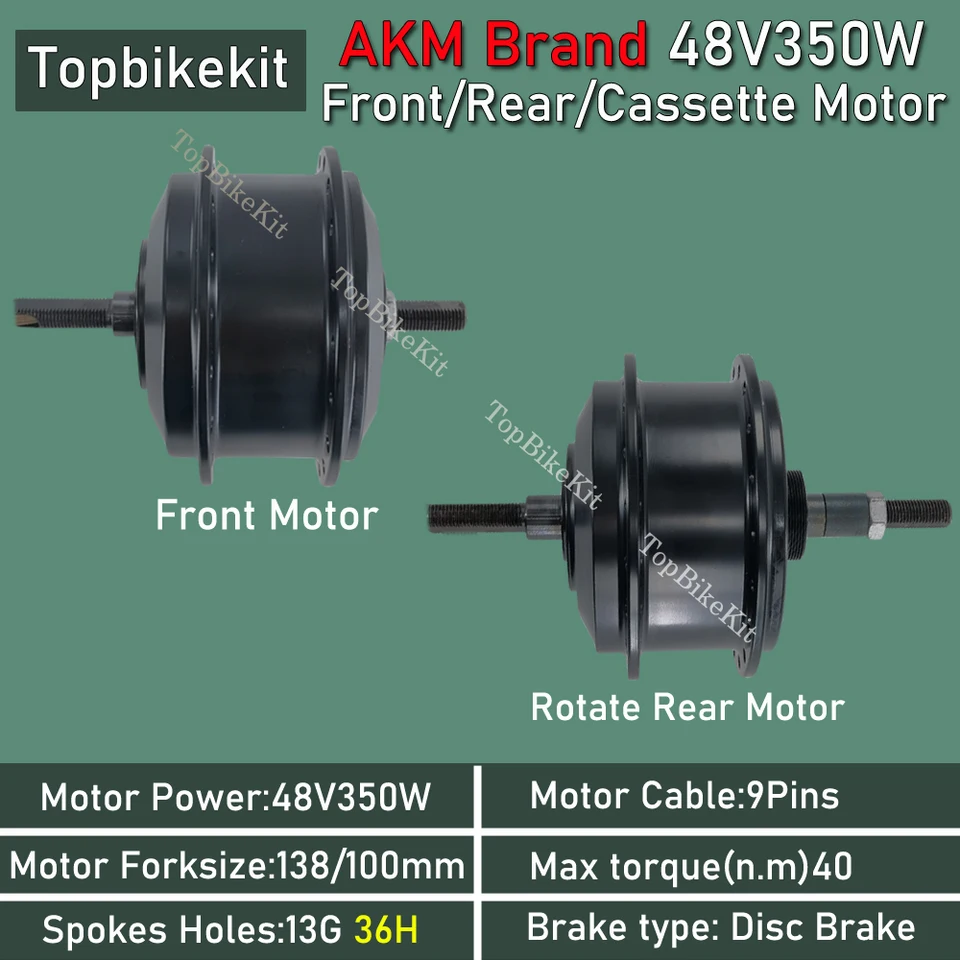 Ebike AKM vysokorýchlostný motor Ebike 48V 350W Výkonný motor predný/zadný kefový prevodový motor Motor 48v350W 36 kĺbový motor s vysokým krútiacim momentom