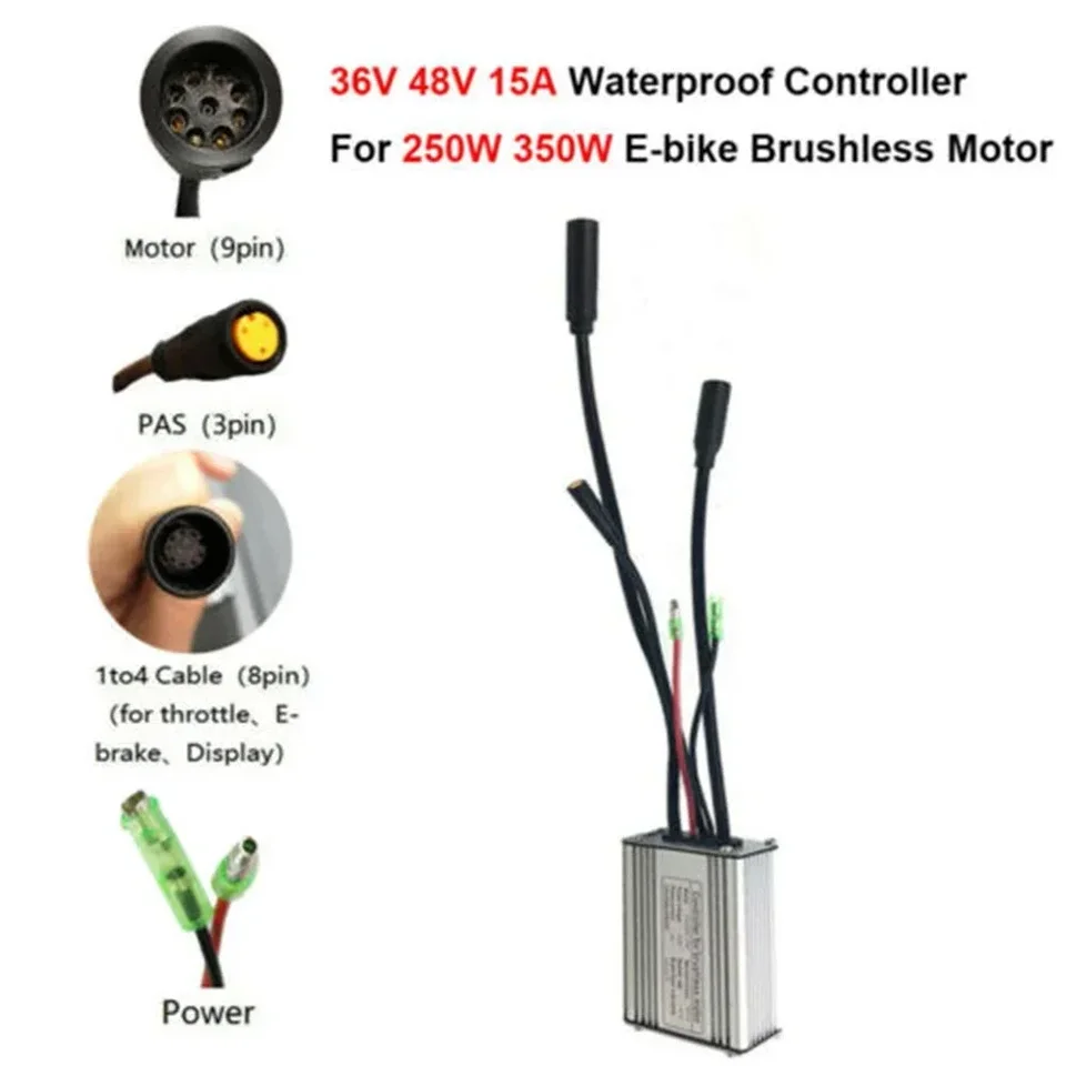 Ebike Controller KT Controller DC 36V/48V Elektrické časti bicyklov KT-15A menovité nastavenie rýchlosti 7A 1-4.2v 1pc