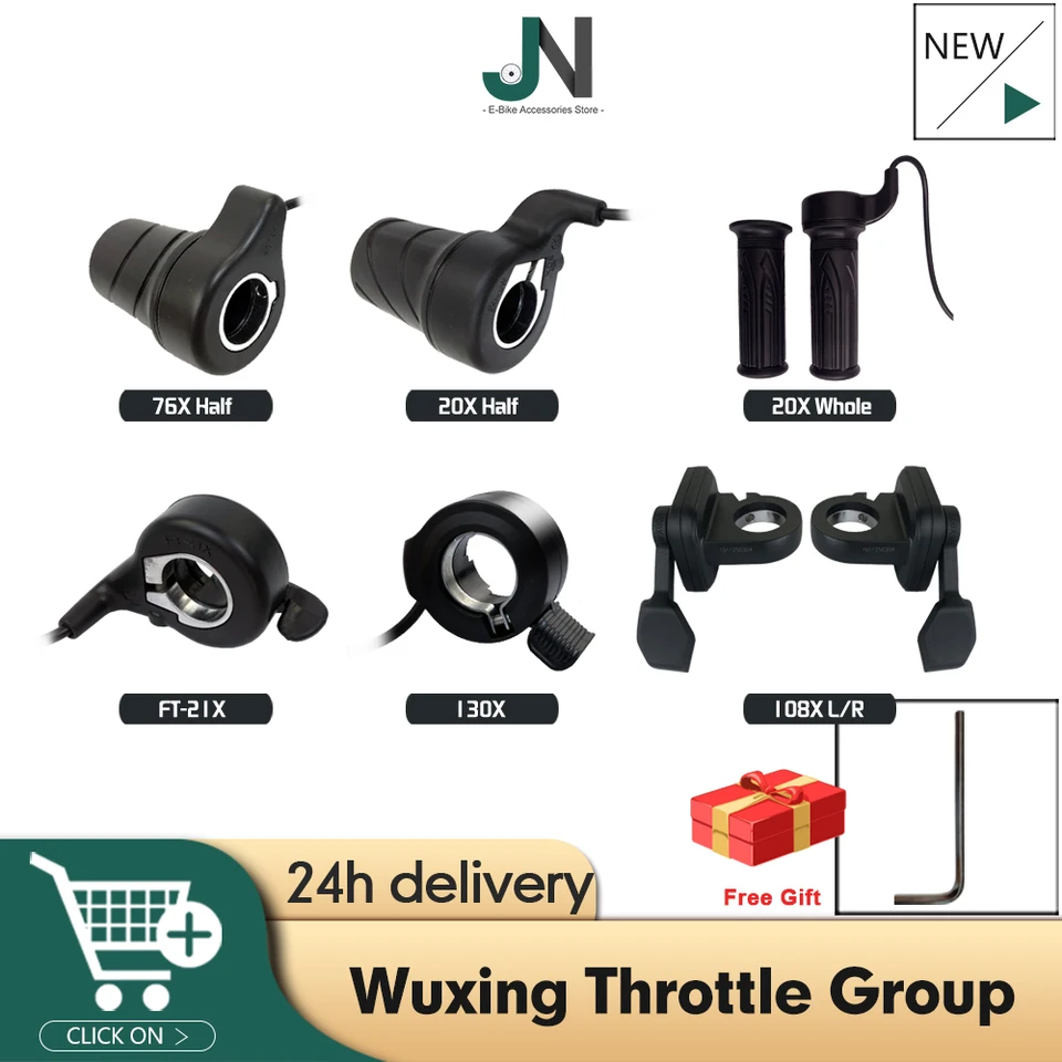 Ebike Wuxing Thumb Thumb Fortle 21x/130x/108x/20x/76x ľavý/pravý ručný akcelerátor pre elektrickú konverznú súpravu pre konverziu bicyklov
