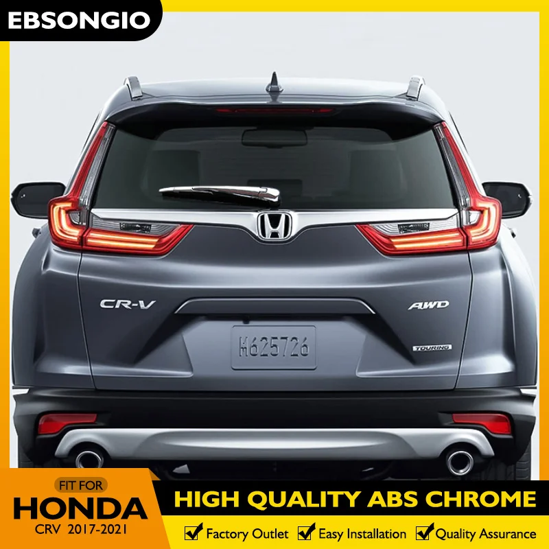 EBSONGIO pre Honda CR-V CRV 2017 2018 2019 2020 2021 Kryt krytu zadného stierača automobilu ABS Chrome Tail Tail Glaser Cover Tryska trysky Rám