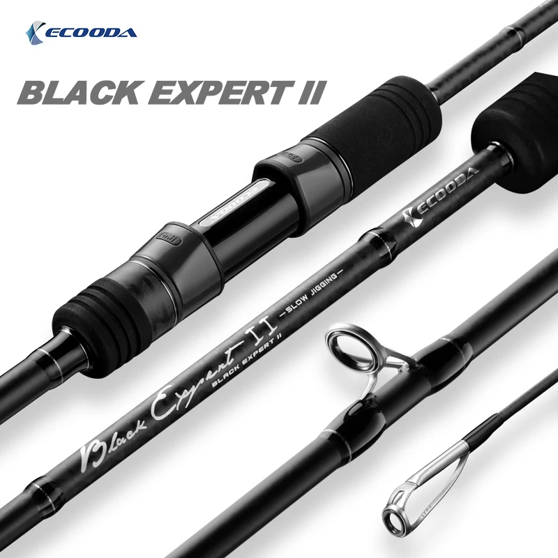 Ecooda Black Expert II pomalé jigging prút MH Plné fuji sprievodcovia príručiek so slanou vodou 1,83 m/1,9 m výdatný vzostup pomalé jigging